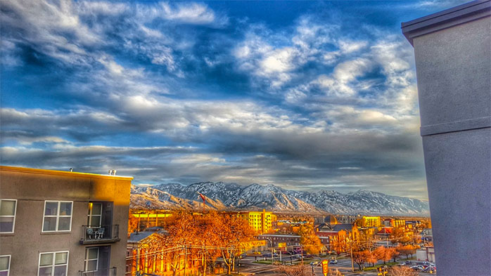 View of SLC from Cityscape Apartments